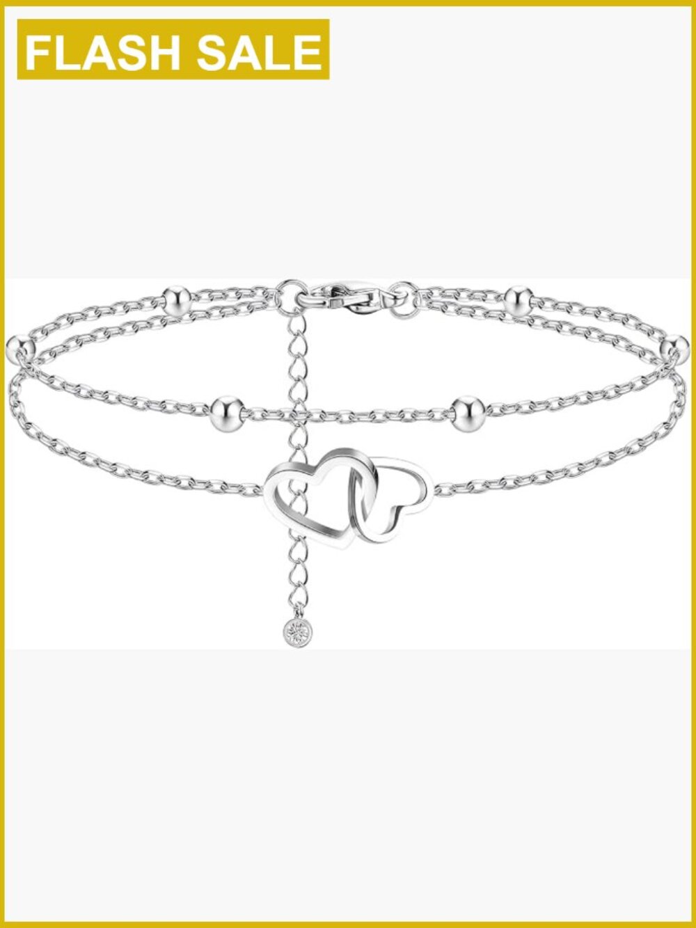 Stainless Steel Layered Anklet Adjustable Chain with Charms - Cute Ankle